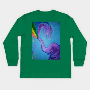 Colorful Elephant Kids Long Sleeve T-Shirt